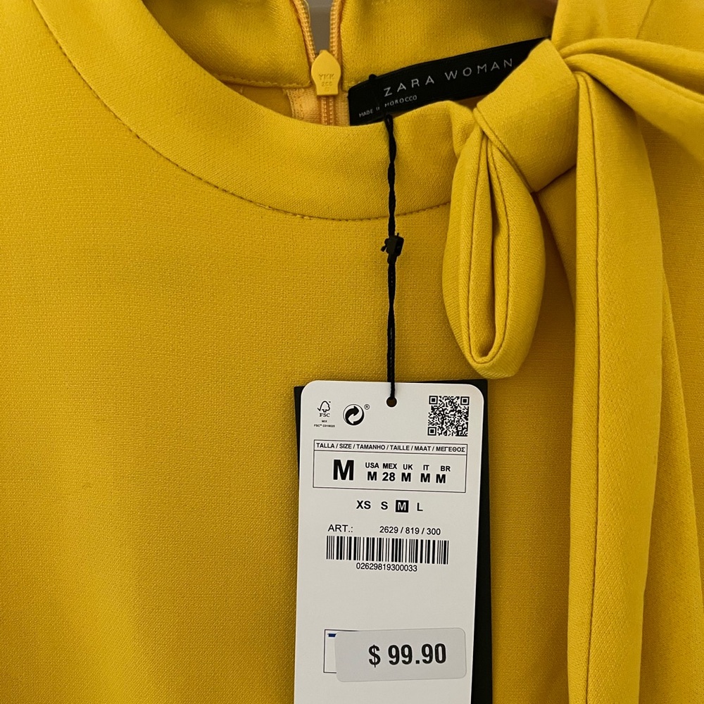 Zara Women’s Yellow Tie Dress